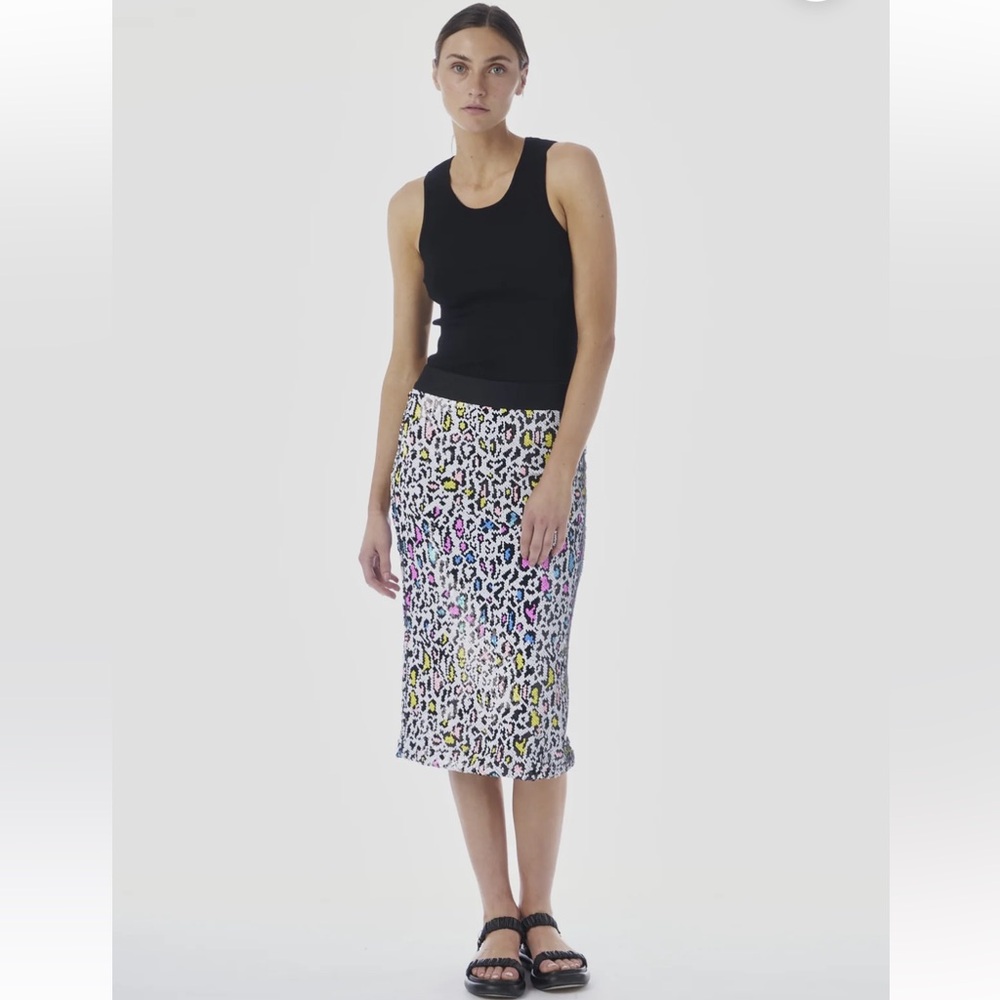 Colorful Animal Print Midi Skirt